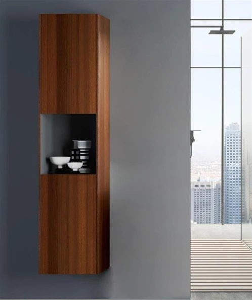 Orka Duden 40 cm Kızıl Ceviz Banyo Boy Çamaşır Dolabı