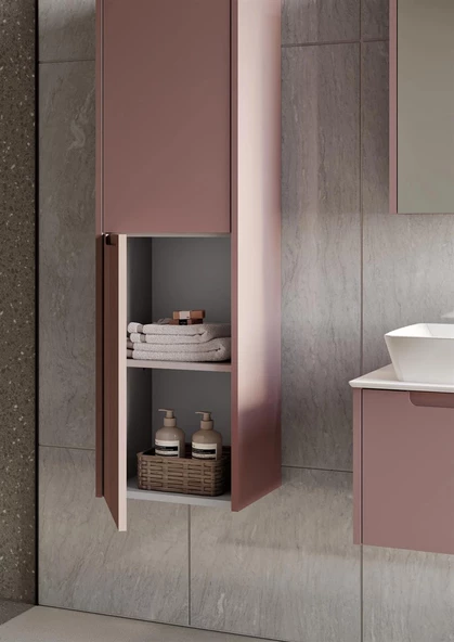 Orka Biella 40 cm Pudra Banyo Boy Çamaşır Dolabı - Resim 2