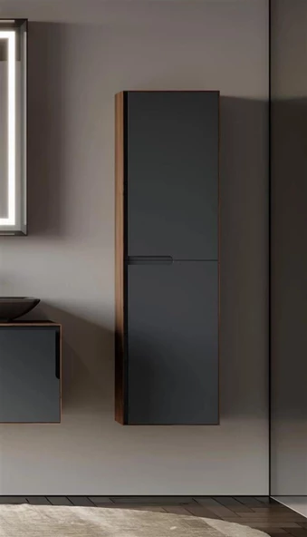 Orka Craft 40 cm Ceviz Banyo Boy Çamaşır Dolabı - 2