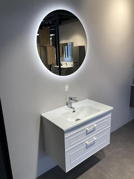 Orka Limpo 80 cm Mat Beyaz Banyo Dolabı Takımı