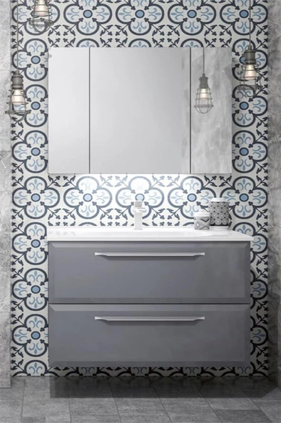 Orka Nuvola 100 cm Gri Banyo Dolabı Takımı