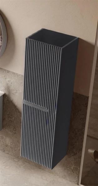 Orka Moonlight 40 cm Antrasit Banyo Boy Çamaşır Dolabı - Resim 2