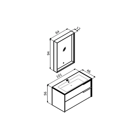 Orka Noventa 100 cm Cordoba Banyo Dolabı Takımı - 4