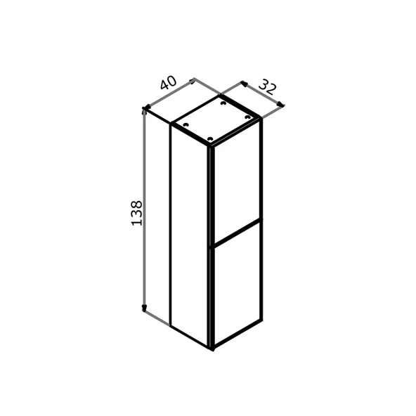 Orka Urban 40 cm Siyah Banyo Boy Çamaşır Dolabı - 3