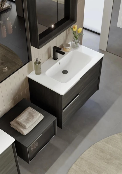 Orka Noventa 80 cm Cabana Banyo Dolabı Takımı - Resim 2