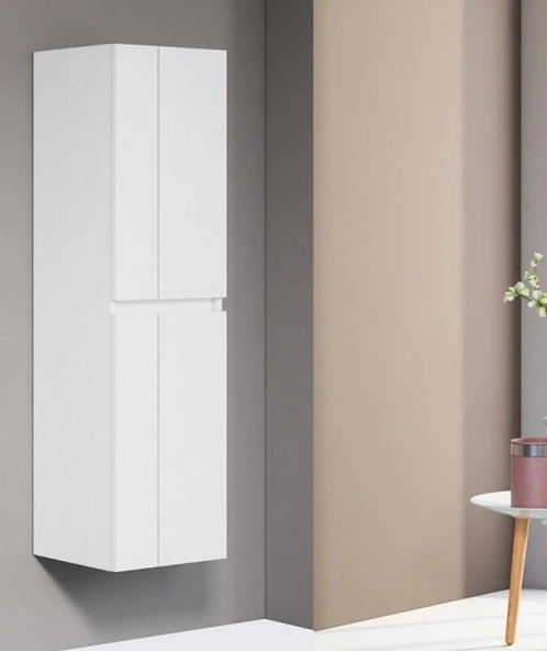 Orka Likya 40 cm Beyaz Banyo Boy Çamaşır Dolabı