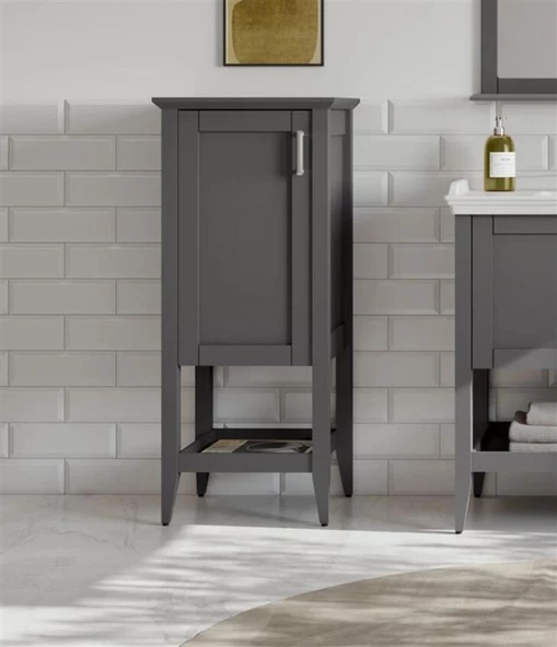 Orka Bastle 47 cm Gri Banyo Boy Çamaşır Dolabı