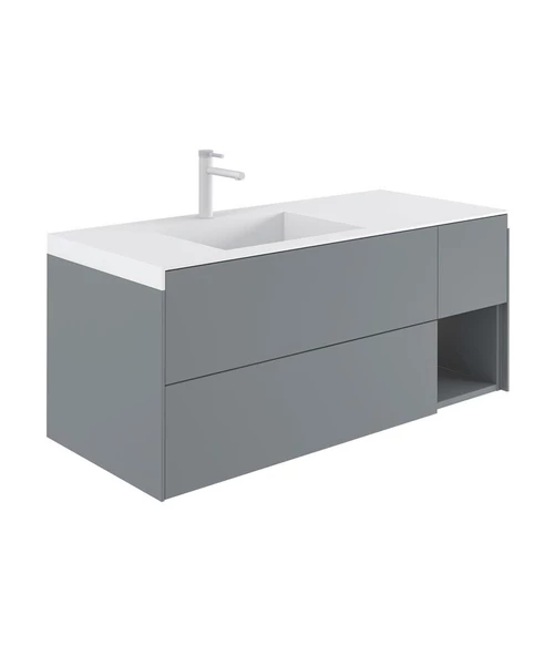 Orka Milano 120 cm Gri Banyo Dolabı Alt Modül ve Lavabo - 2