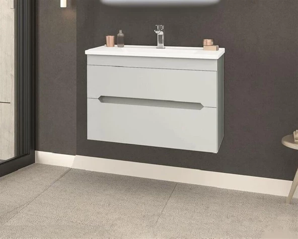 Orka Varna 80 cm Kaşmir Banyo Dolabı Alt Modül ve Lavabo