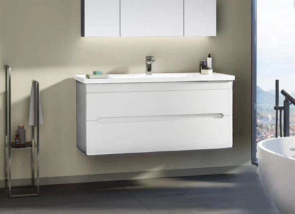 Orka Varna 120 cm Beyaz Banyo Dolabı Alt Modül ve Lavabo
