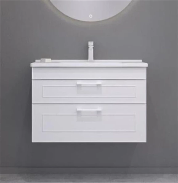 Orka Limpo 80 cm Beyaz Banyo Dolabı Alt Modül ve Lavabo