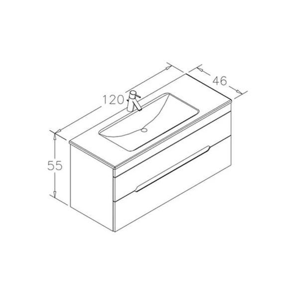 Orka Varna 120 cm Beyaz Banyo Dolabı Alt Modül ve Lavabo - 5