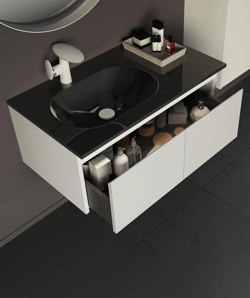 Orka Lisbon 90 cm Beyaz Banyo Dolabı Alt Modül ve Lavabo