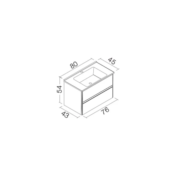 Orka Duden 80 cm Beyaz Banyo Dolabı Alt Modül ve Lavabo - 3