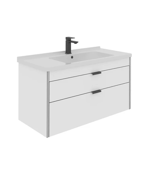 Orka Trio 100 cm Beyaz Banyo Dolabı Alt Modül ve Lavabo