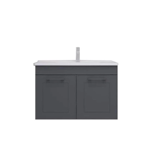 Orka Limpo 80 cm Antrasit Kapaklı Dolabı Alt Modül ve Lavabo - 2