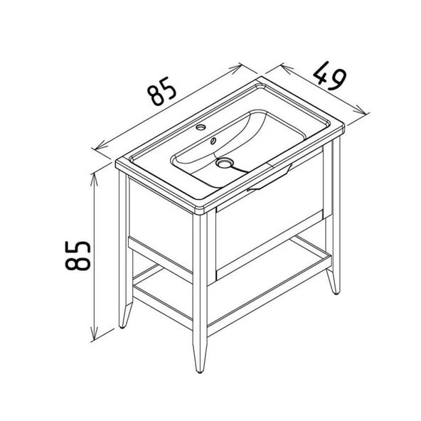 Orka Bastle 80 cm Gri Banyo Dolabı Alt Modül ve Lavabo - Resim 2