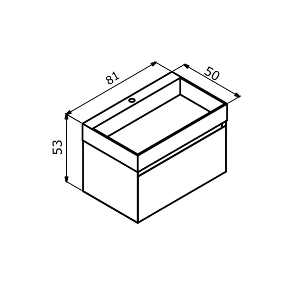 Orka Lusso 80 cm Tarçın Banyo Dolabı Alt Modül ve Lavabo - Resim 4