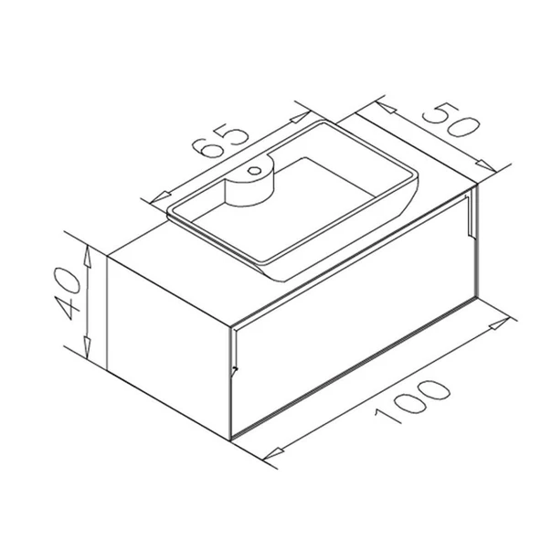Orka Craft 100 cm Meşe Antrasit Banyo Dolabı Alt Modül ve Lavabo - Resim 2