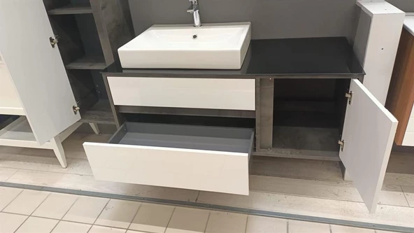 Orka Verona 120 cm İrony Banyo Dolabı Alt Modül ve Lavabo - Resim 3