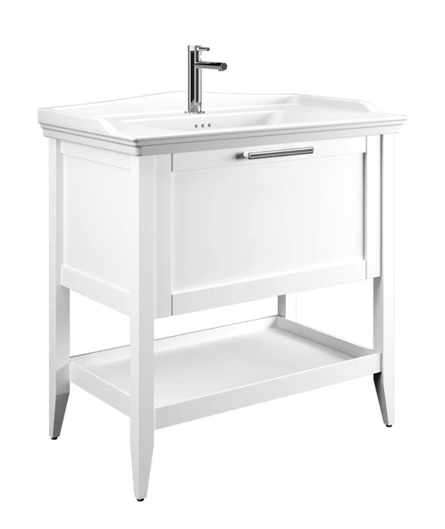 Orka Bastle 100 cm Beyaz Banyo Dolabı Alt Modül ve Lavabo - Resim 3