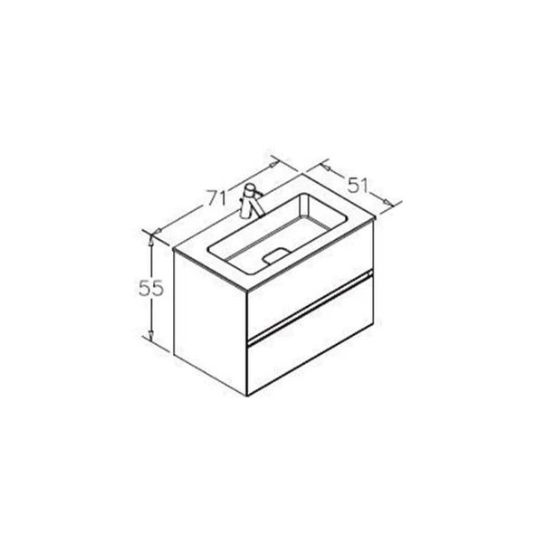 Orka Nest 71 cm Mat Gri Banyo Dolabı Alt Modül ve Lavabo - 3