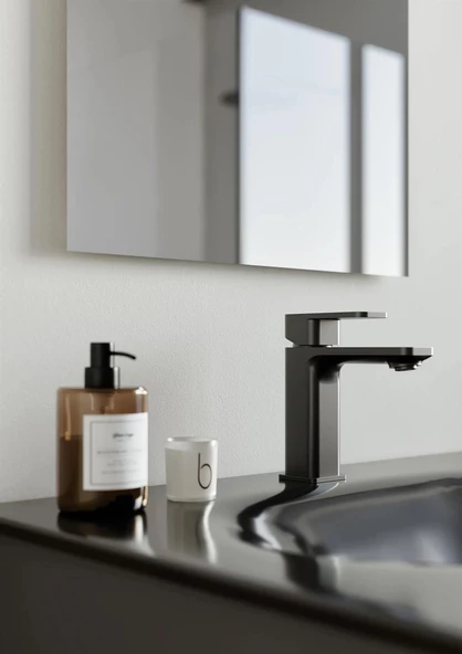 Orka Lisbon 130 cm Gri Banyo Dolabı Alt Modül ve Lavabo - Resim 5