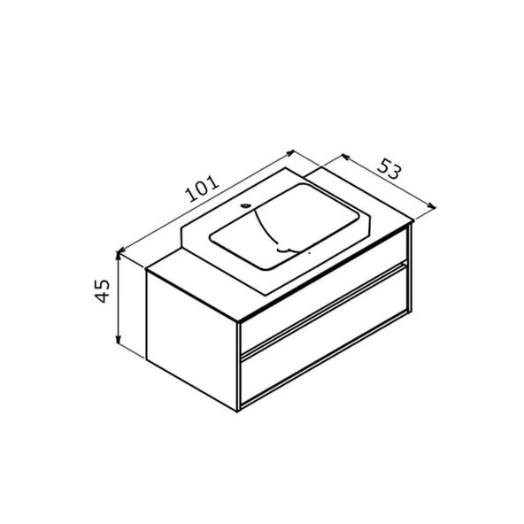 Orka Verona 100 cm Parlak Beyaz Banyo Dolabı Alt Modül ve Lavabo - 3