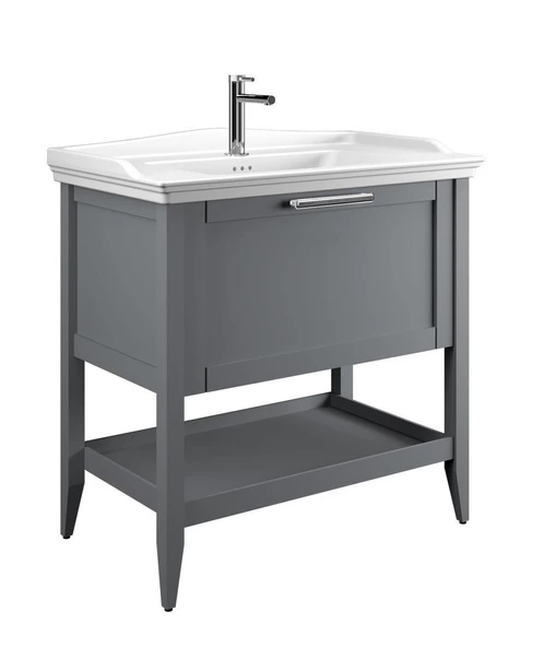 Orka Bastle 100 cm Gri Banyo Dolabı Alt Modül ve Lavabo - 4