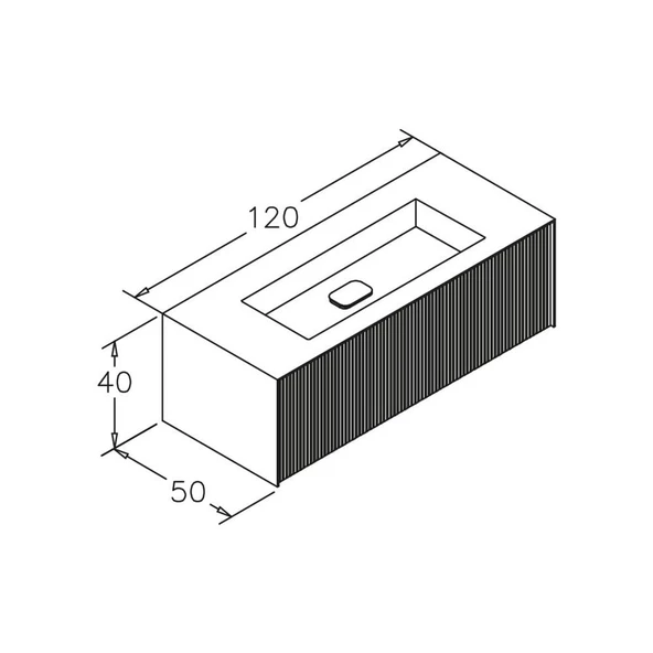 Orka Cube 120 cm Antrasit Banyo Dolabı Alt Modül ve Lavabo - 3