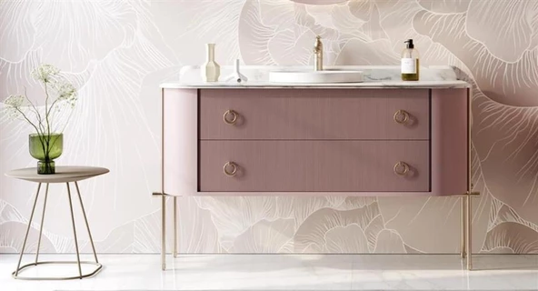 Orka Felice 140 cm Pudra Banyo Dolabı Alt Modül ve Lavabo - 5