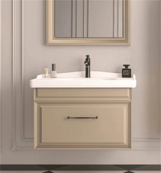 Orka Design 85 cm Cappucino Banyo Dolabı Alt Modül ve Lavabo