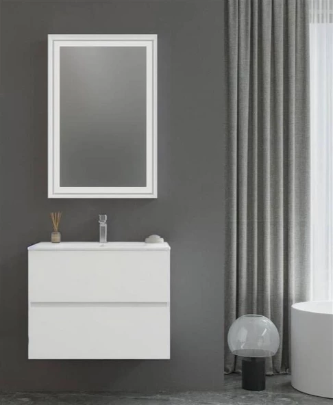 Orka Nest 71 cm Mat Beyaz Banyo Dolabı Alt Modül ve Lavabo - 3