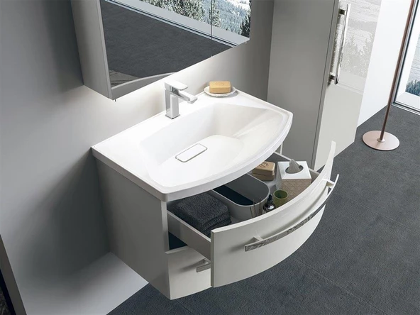 Orka Urla 70 cm Kaşmir Banyo Dolabı Alt Modül ve Lavabo