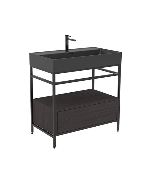 Orka Vegas 60 cm Antrasit Banyo Dolabı Alt Modül ve Lavabo - 2