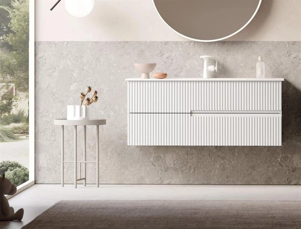Orka Moonlight 90 cm Beyaz Banyo Dolabı Alt Modül ve Lavabo
