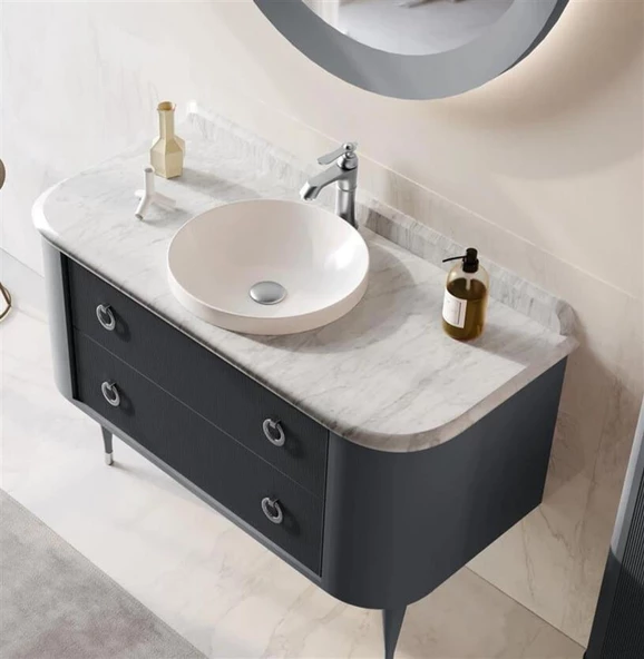 Orka Felice 100 cm Siyah Banyo Dolabı Alt Modül ve Lavabo