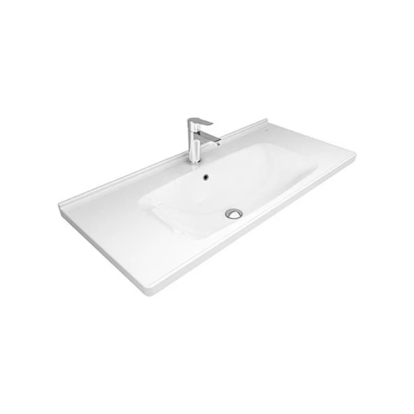 Orka Duden 100 cm Beyaz Banyo Dolabı Alt Modül ve Lavabo - 3