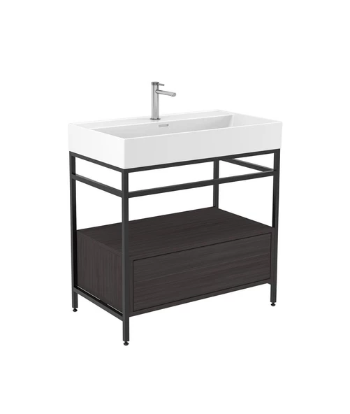 Orka Vegas 60 cm Antrasit Banyo Dolabı Alt Modül ve Lavabo - Resim 4