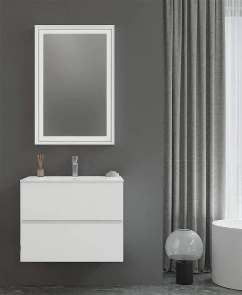 Orka Nest 70 cm Mat Beyaz  Banyo Dolabı Takımı