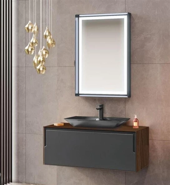 Orka Craft 100 cm Ceviz Banyo Dolabı Takımı