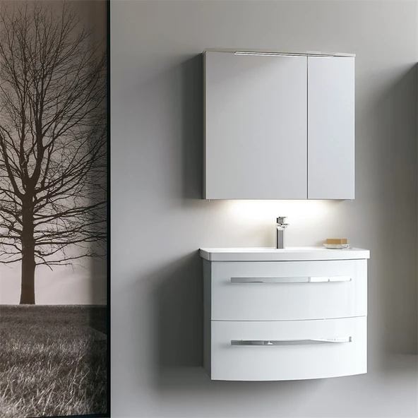 Orka Urla 70 cm Parlak Beyaz Banyo Dolabı Takımı ürün görseli