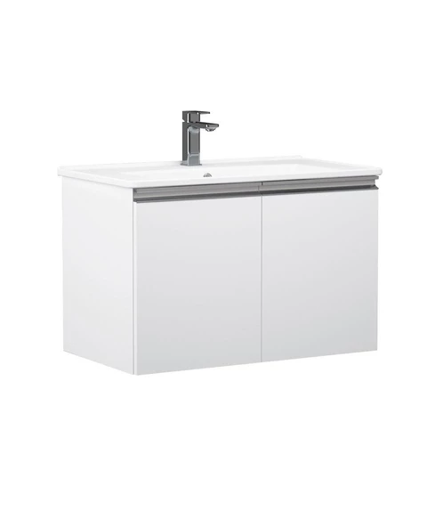 Orka Terme 60 cm Beyaz Kapaklı Banyo Dolabı Takımı - Resim 3