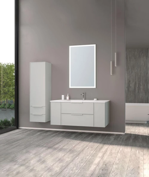 Orka Solid 120 cm Kaşmir Banyo Dolabı Takımı - Resim 2