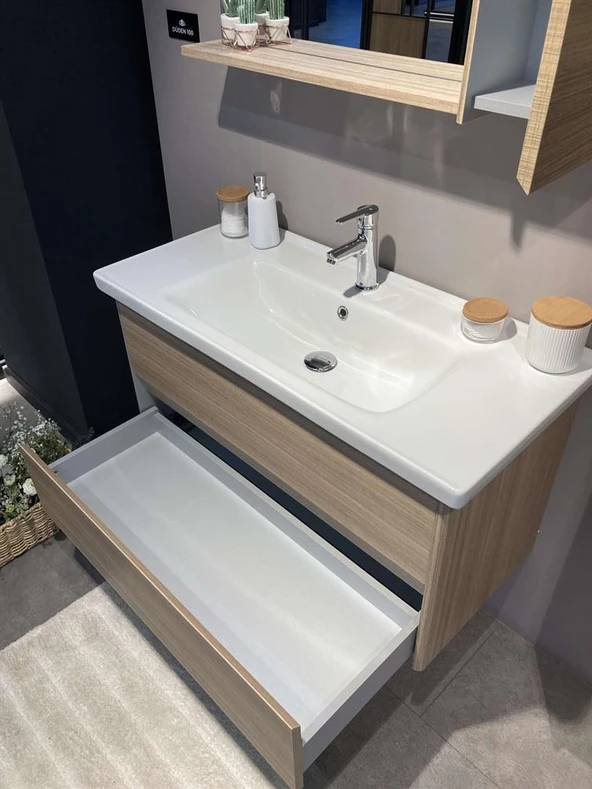 Orka Düden 100 cm Meşe Banyo Dolabı Takımı - 2