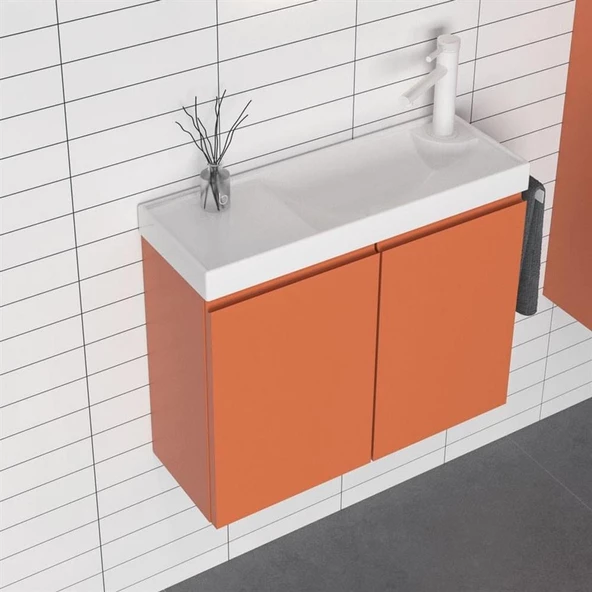 Orka Ferla 60 cm Mat Tarçin Banyo Dolabı Takımı - 2