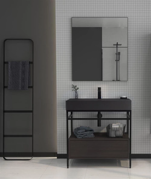 Orka Vegas 80 cm Antrasit Banyo Dolabı Takımı