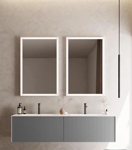 Orka Cube 160 cm Mat Gri Banyo Dolabı Takımı ürün görseli