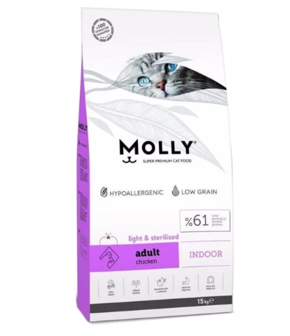 Molly Light Sterilised 15 kg Tavuklu Yetişkin Kuru Kedi Maması