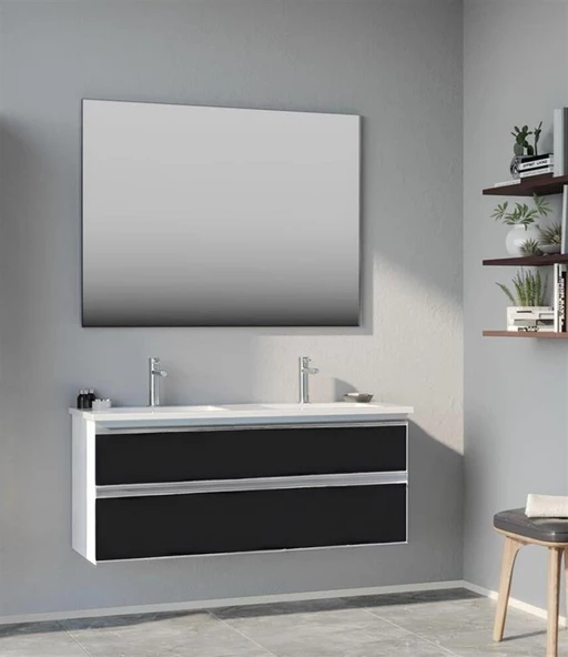 Orka Terme 80 cm Gri Banyo Dolabı Alt Modül ve Lavabo